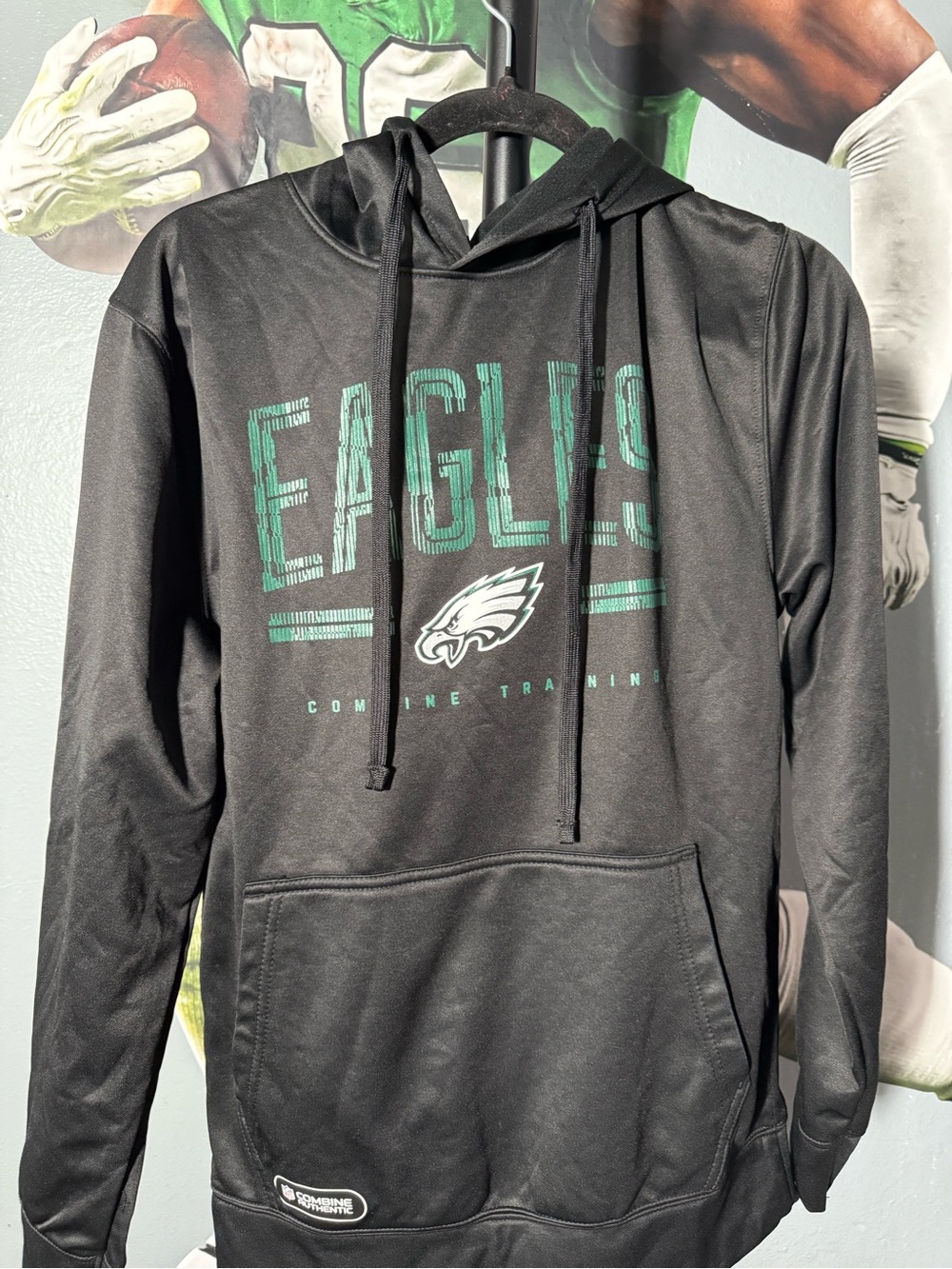 NFL Black Hoodie with Green Eagles Logo